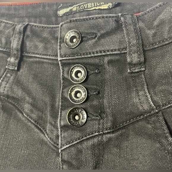 Hot Topic LoveSick Black High Waisted Jean Shorts Juniors Size 1 - Picture 6 of 16